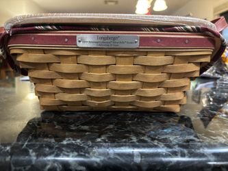 Longaberger 2005 Silver Bells Christmas Basket Set: 25th Anniv Edition, New, Sealed, with Liner, Lid