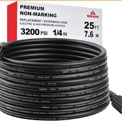 YAMATIC Pressure Washer Hose 25FT X 1/4", 3200 PSI Kink Resistant OEM-Quality Upgrade Power Washer Replacement With M22-14mm Brass Fittings For Ryobi,