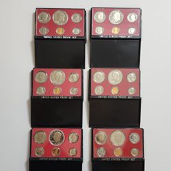 6 - U.S Proof Sets - 1973,74,75,76,77,78 - 