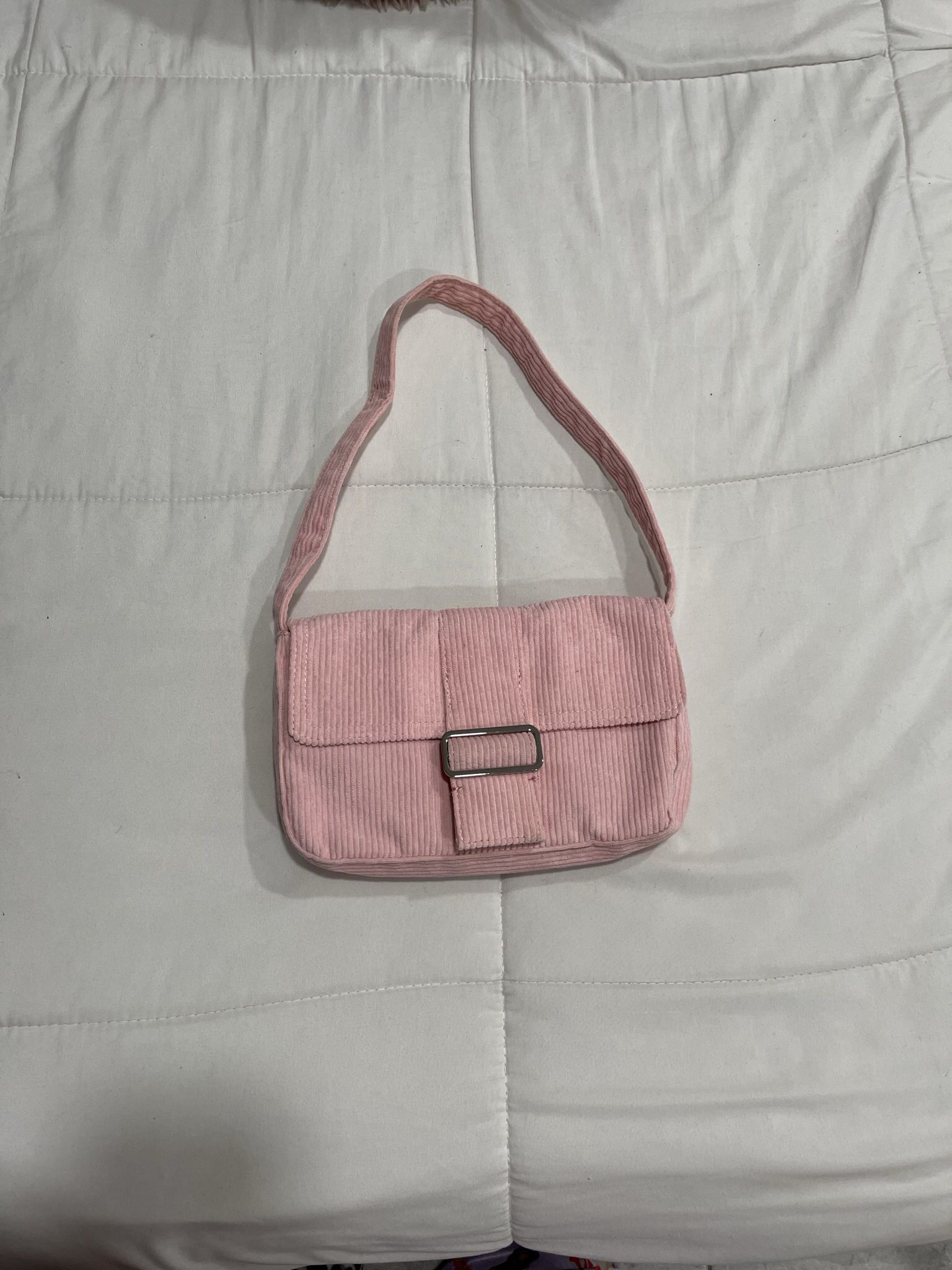Forever 21 Pink Corduroy Buckle Shoulder Bag
