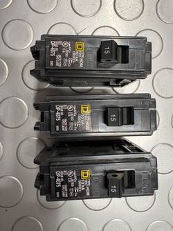 Square D Panel 15amp Breakers (3)