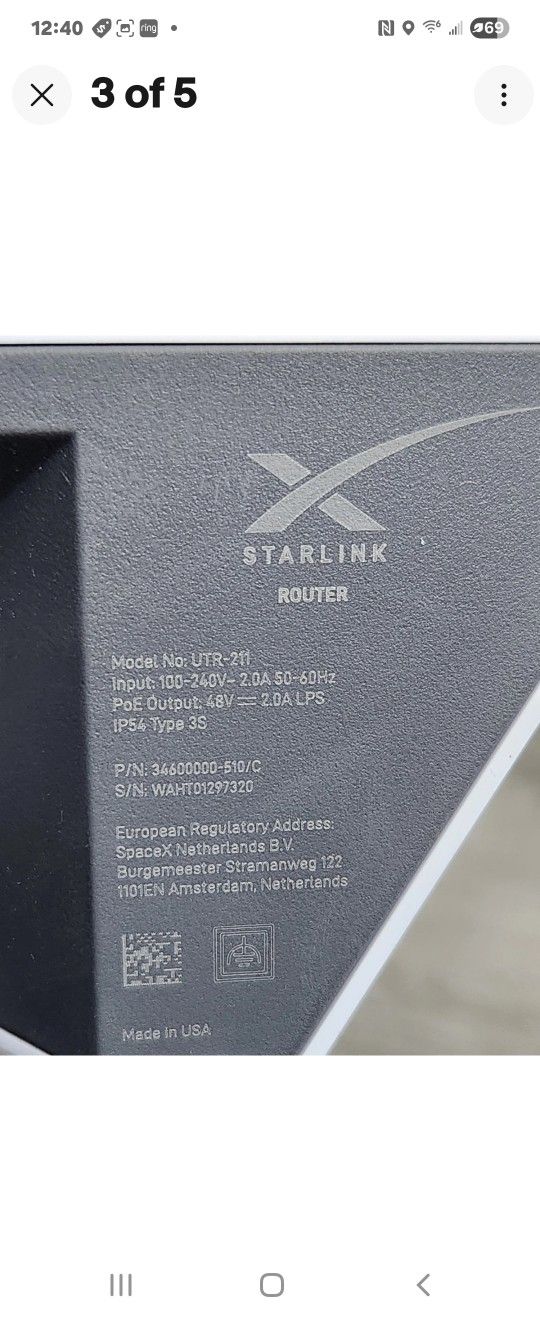 Starlink Gen 2 V2 Router WiFi Mesh Node Repeater Extender UTR-211 + 2 Cords