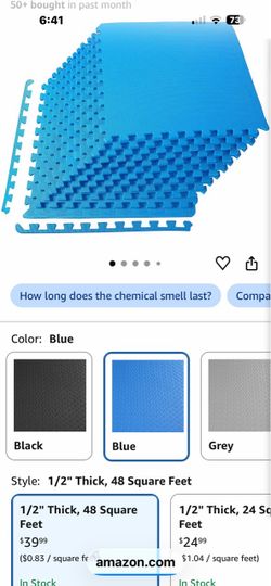 12 pcs 1/2x24”x24” mats