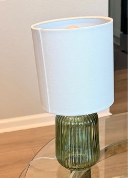 Green and White Glass Lamp