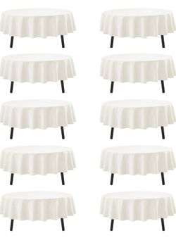 Ivory Round Tablecloths