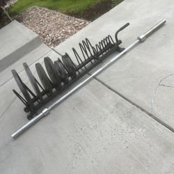 255 Pounds Of Weight + Weight Rack With Wheels