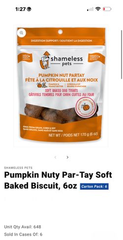 Shameless Pets Pumpkin Nut Partay Dog Treats 6oz