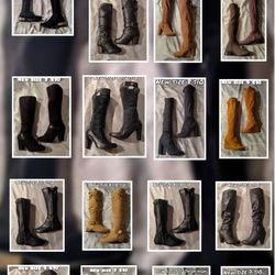 New Ladies Thigh-high Boots Sizes On Each One These Are All Thigh High