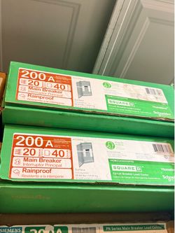 Square D 200 amp outdoor sub panel 20/40 space main breaker