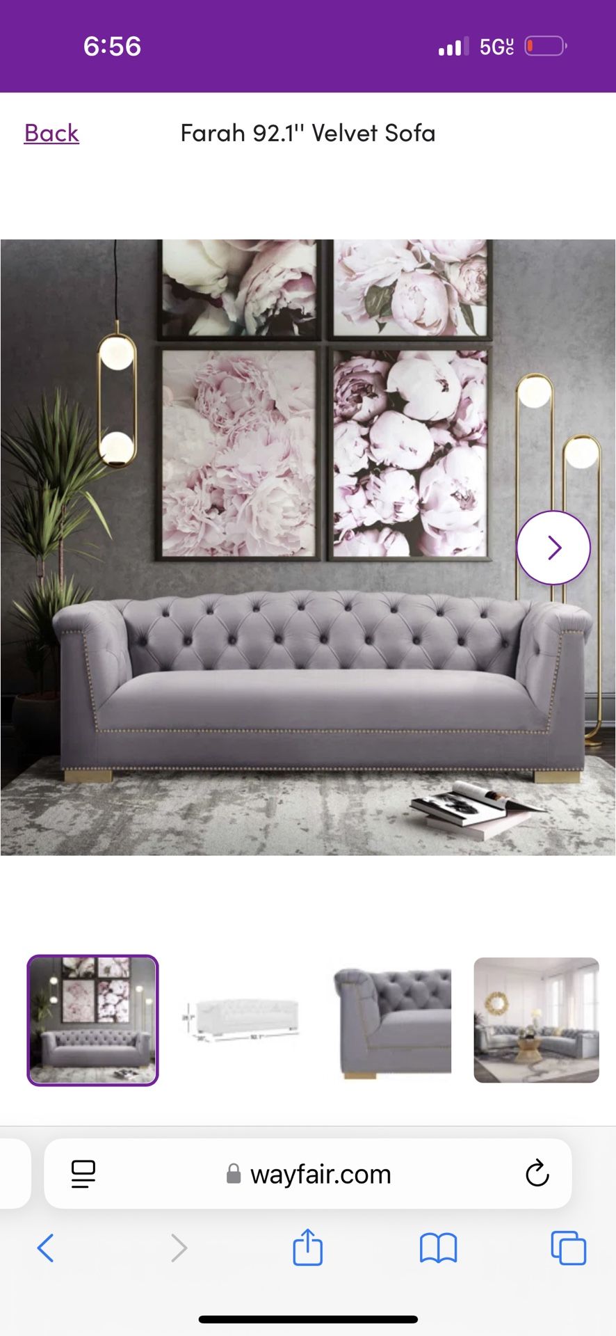 Light Grey Tufted Sofa