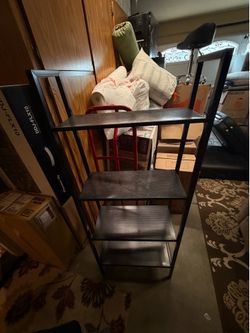 Black metal shelf