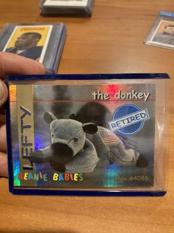Beanie Baby The Donkey Holo Card retired