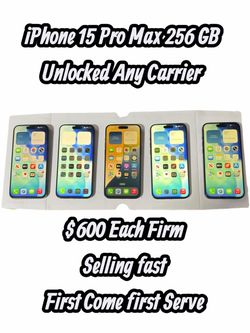 Unlocked iPhone 15 Pro Max 256gb
