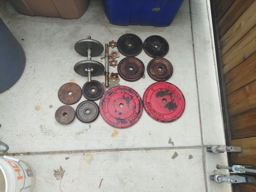 110 Lbs Of Old Steel Weight Plates