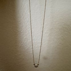 18 inch Gold plated necklace with faux diamond pendant✨