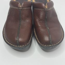 Born Brown Leather Mules/Clogs Size 6/36.5 