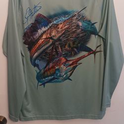  Bimini Bay Outfitters Hook M' Men's Long Sleeve Performance Fishing Shirt featuring Jason Mathias Artwork