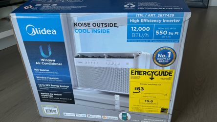Midea 12,000 BTU Smart Inverter U-Shaped Window Air Conditioner Ultra Quiet