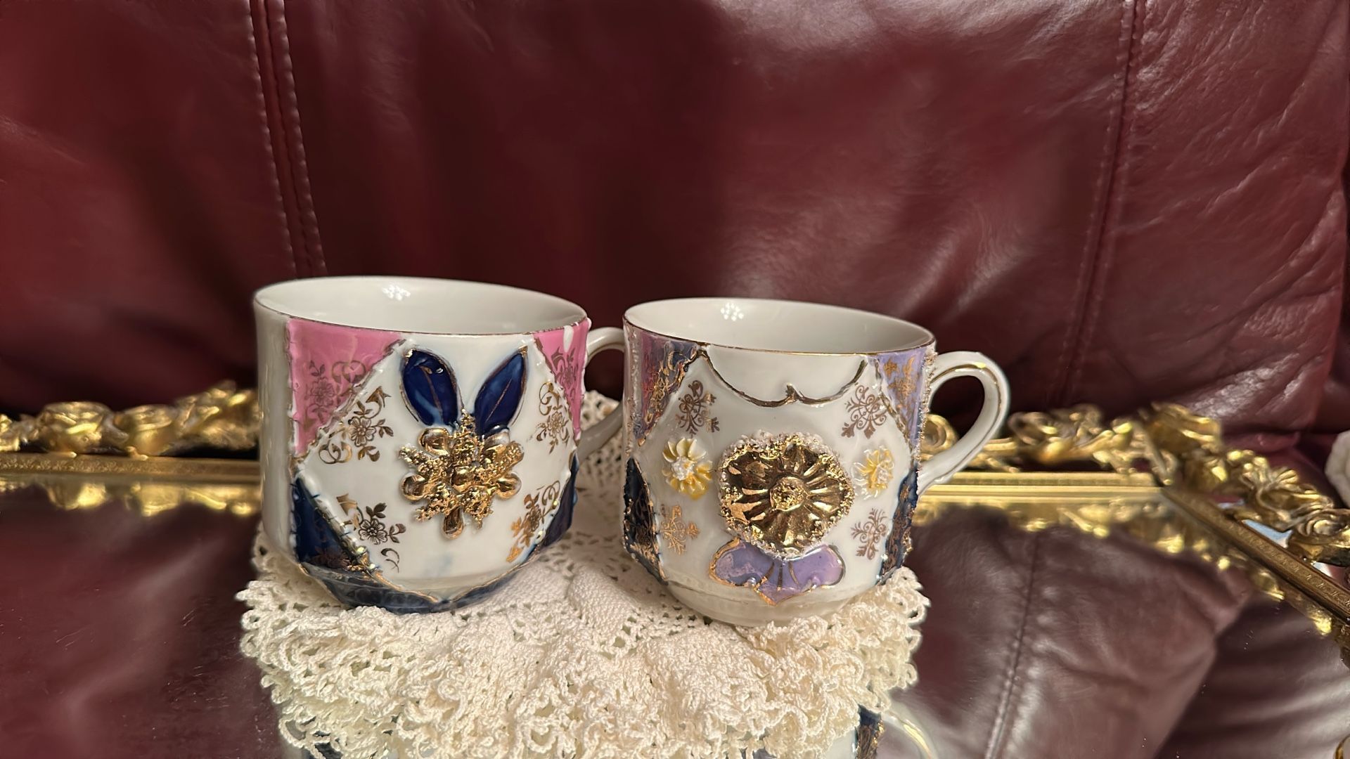 vintage German lusterware porcelain demitasse teacup