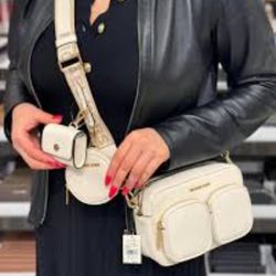 MICHAEL KORS JET SET TRAVEL MEDIUM SHOULDER CROSSBODY BAG WITH COIN WALLET