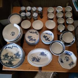 Set Of 60 Blue & White Liberty 🗽 China Set 