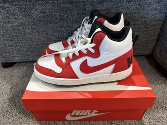 Nike Boys Court Borough Mid 5Y Red And White