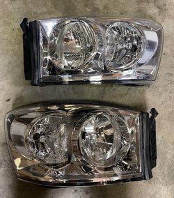 LA Zona Auto Parts 2006 to 2008 Dodge Ram Chrome Headlights Luces Micas Calaveras Faros Cromados