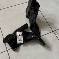 Black Ankle Boots Zara Size 40 New!