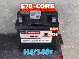AGM Car Battery Group Size 140r/H4