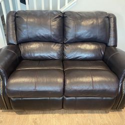 Real Leather Loveseat Recliner 