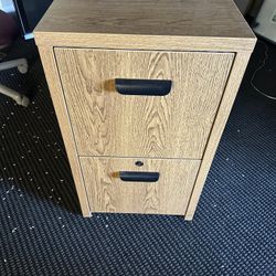 2 Drawer Wooden Filing Cabinet