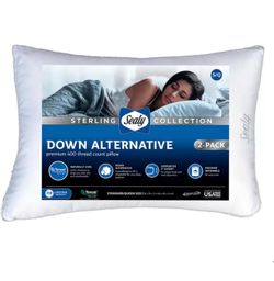 sealy Sterling Collection Down Alternative Pillows 400 Thread Queen - 2 Pack