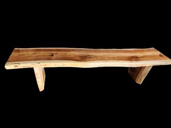 79" Live Edge Monkey Wood Bench 