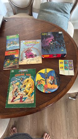 Vintage lot Batman He-man TMNT Comic Books Puzzle Poster…