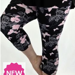 NEW Womens Capri Leggings Soft As Lularoe OS/TC