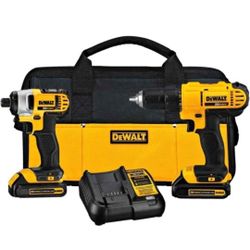 DEWALT 20V MAX Cordless Drill, Impact Driver, 2-Tool Power Tool Combo Kit, Brushless Power Tool Set with 2 Batteries and Charger Included