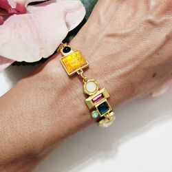 18k gold vintage retro style women's ladies bracelet gift