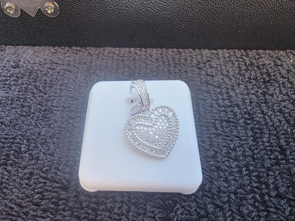 Moisonite Sterling Silver Moisonite Heart