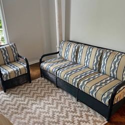 Bamboo & Rattan Sofa and Chair Set