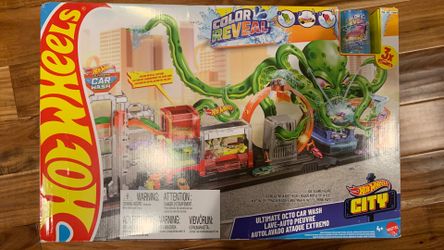 Hot wheels city: ultimate octo car wash play set