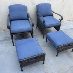 Outdoor Patio Furniture Chairs with Stool
