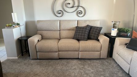 Beige recliner sofa