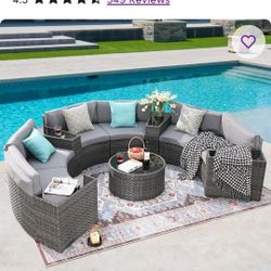 Badin Wicker/rattan 6 - Person Seating Group (Modular)