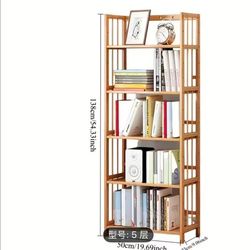 Five-tier multi-functional bamboo storage shelf