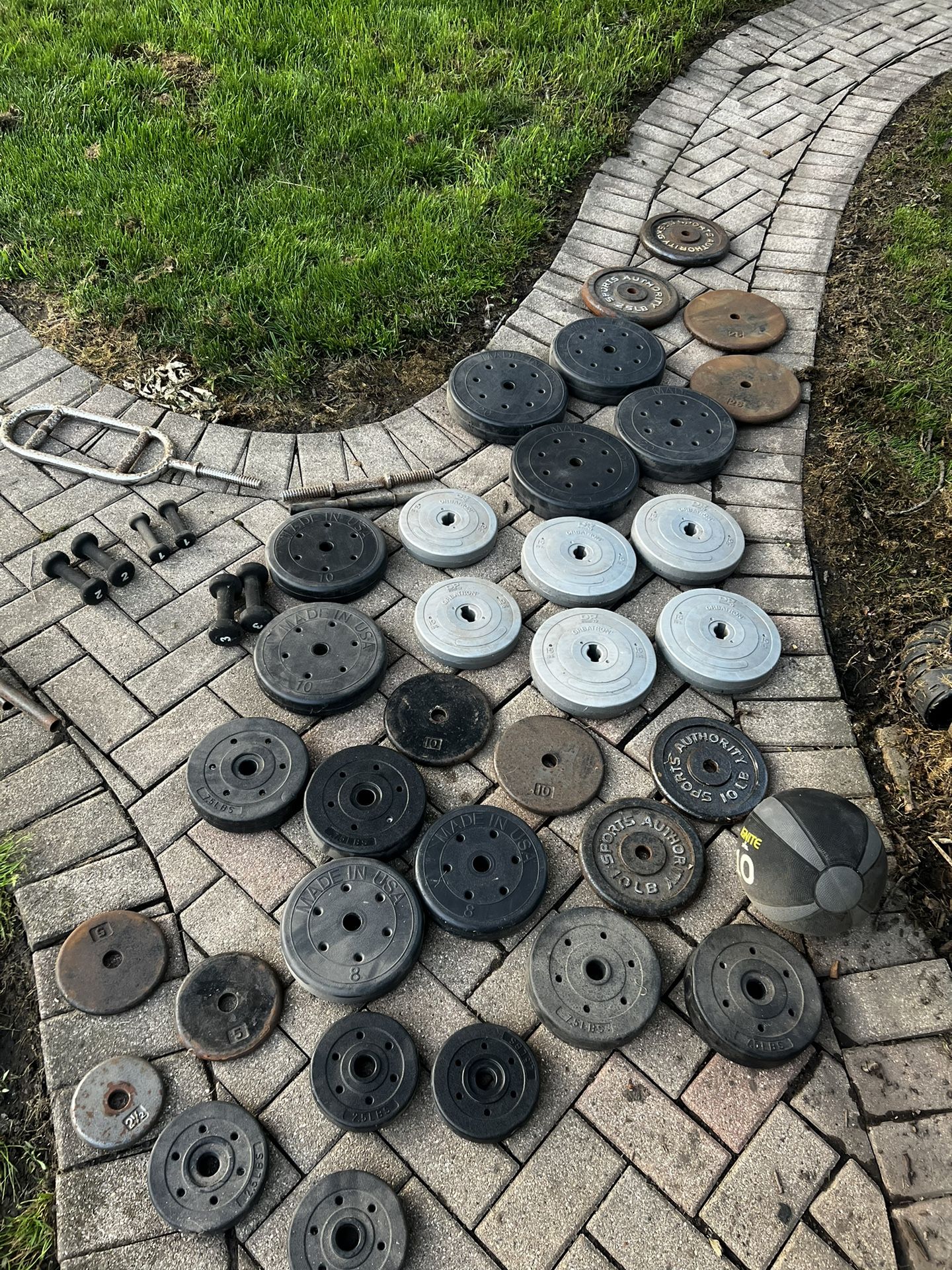 Lot Of Weights & Gym Accessories 