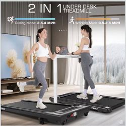 FUNMILY Walking Pad Treadmill with 8% Incline, 2.5HP Under Desk Treadmill for Home/Gym/Office, 2 in 1 Portable Mini Compact Running Pad, Led Touch Scr