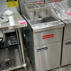 Gas Fryer - Flamaster FLM-F3-LP 40lb Capacity, 15.5″, 3 Tubes, 90,000 BTU  
