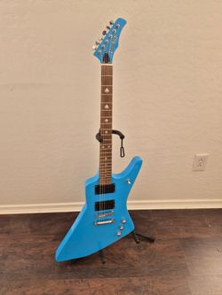 Hard Luck Kings Lady Luck Explorer Electric Guitar Blue (Trades Okay)