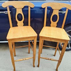 Solid Wood Tall Bar Chairs