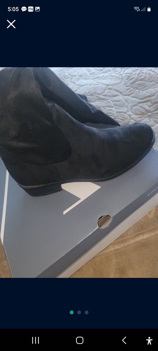 New Blk Suede Knee High Boots 8.5